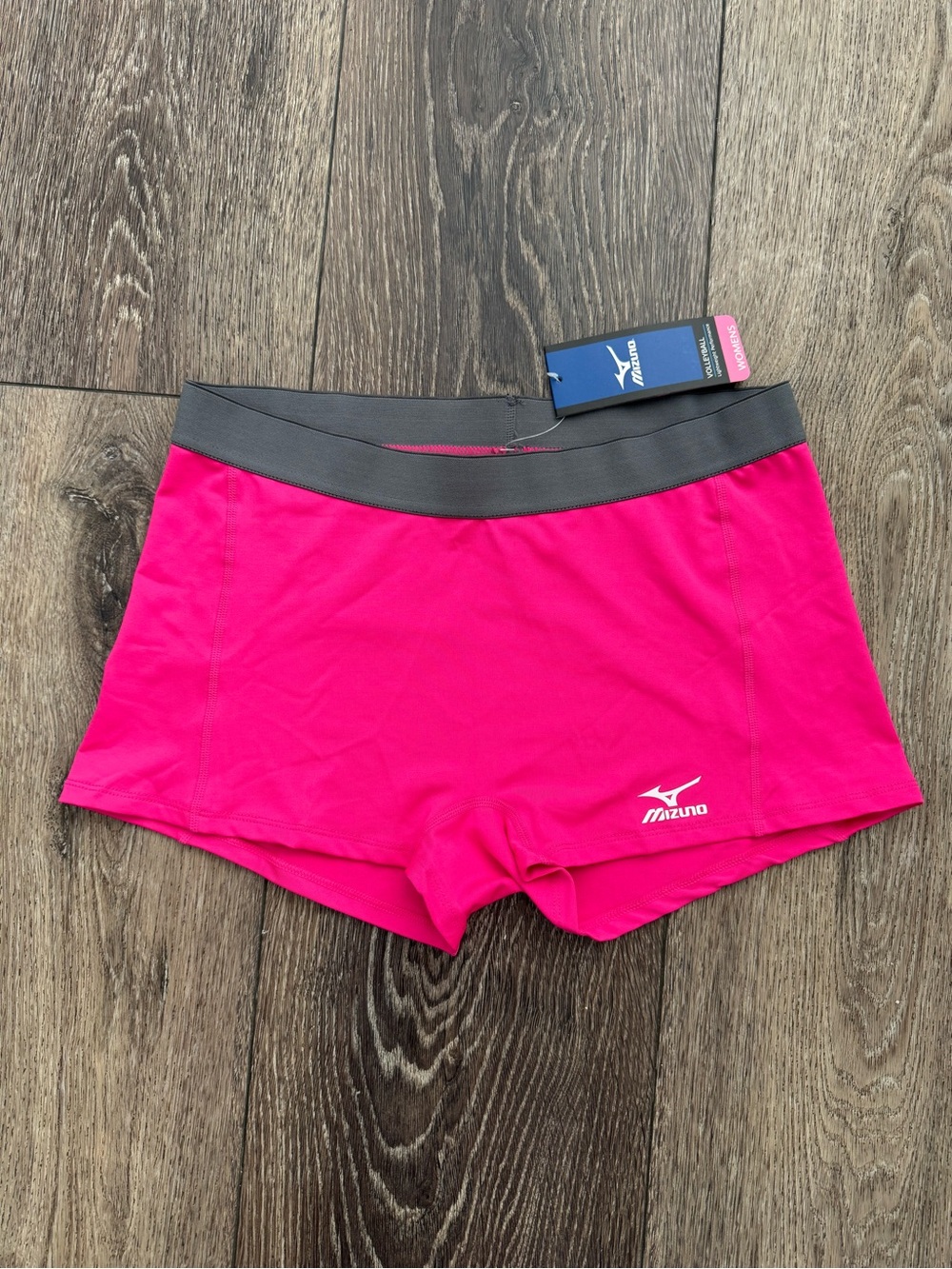 Mizuno DryLite Flat Front Low Rider Volleyball Shorts Pink Gray NWT Size Large
